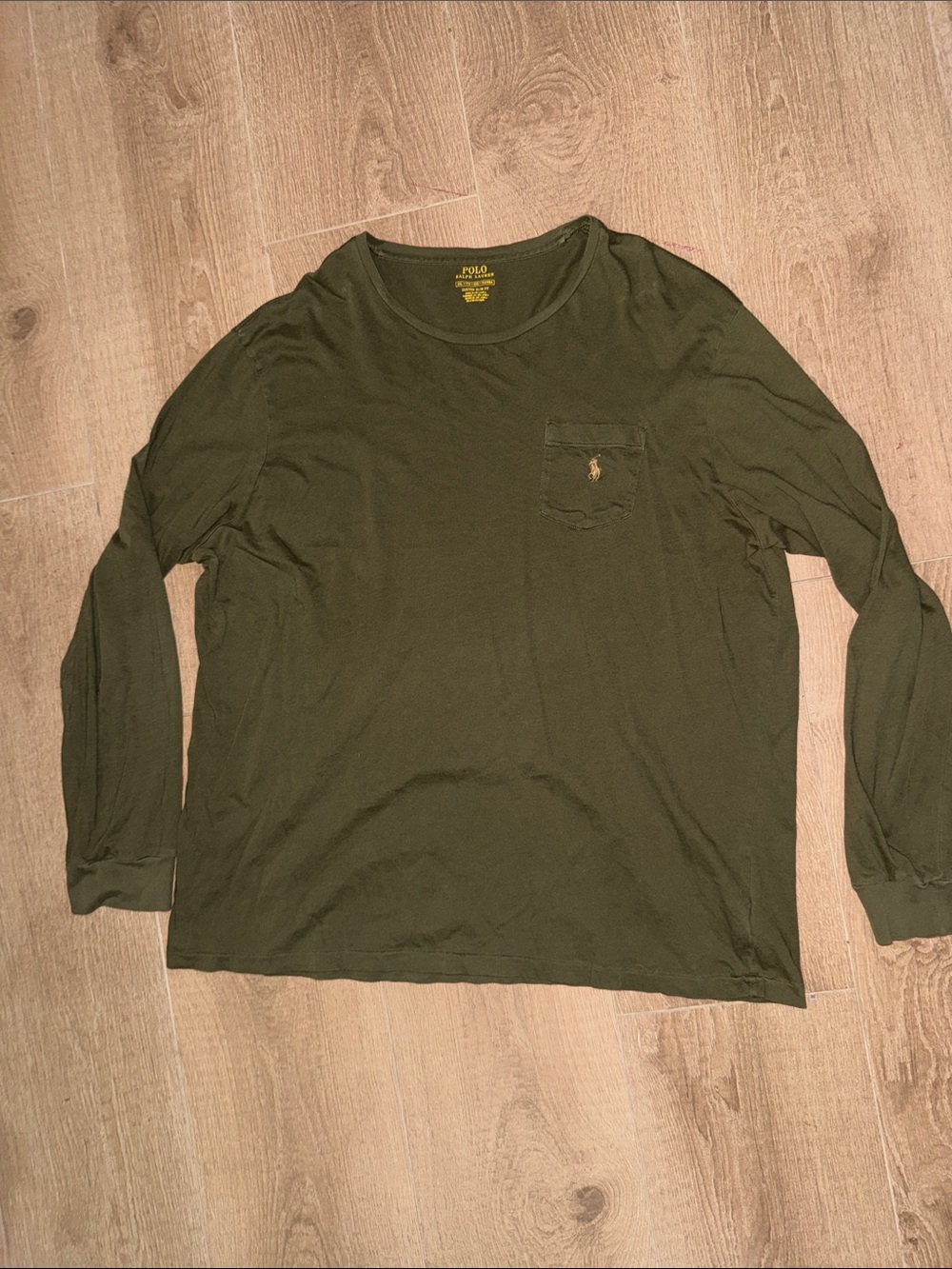 Polo by Ralph Lauren Olive Green Long-Sleeve Pocket Tee